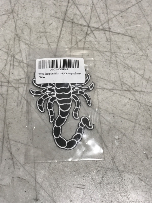 Photo 2 of White Scorpion tattoo biker embroidered applique iron-on patch new 