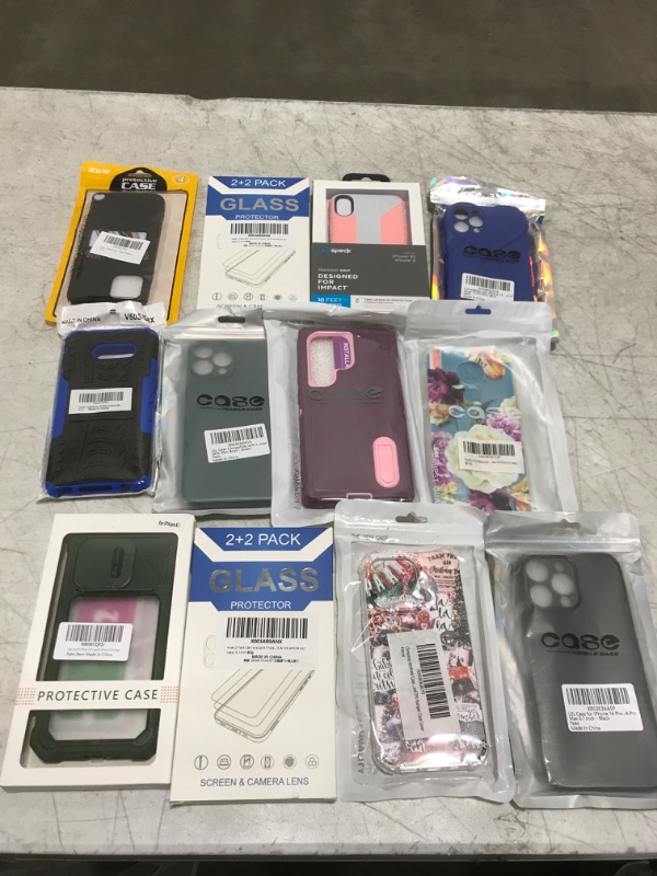 Photo 1 of Bag Lot- Bundle of phone cases, screen protectors (various color, sizes, designs)