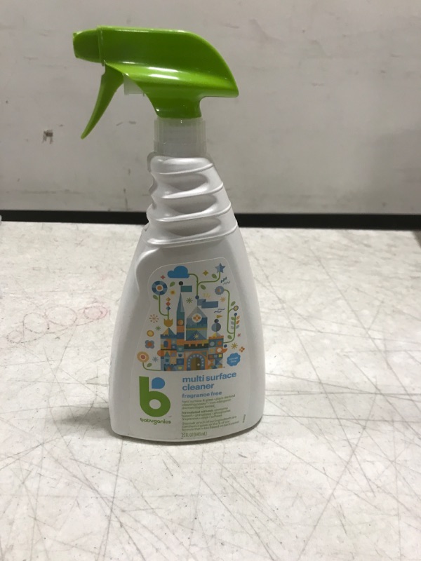 Photo 2 of Babyganics Multi Surface Cleaner, Fragrance Free, For Hard Surfaces, Glass, Stainless Steel, Tiles, and Walls, 32 Fl Oz Spray Bottle (1 bottle)