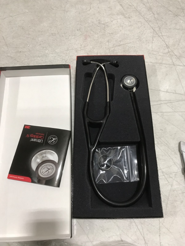 Photo 2 of 3M Littmann Stethoscope, Cardiology IV, Black Tube, Mirror Chestpiece, 27 inch, 6177 Mirror Chestpiece, Black Tube