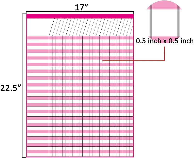 Photo 4 of Youngever 17 Inch x 22 Inch Multi-Color Laminated Dry Erase Incentive Chart with Reward Stickers for Chore Responsibility, School Attendance, Homework Progress Tracking Chart (12 Charts 960 Stickers)
