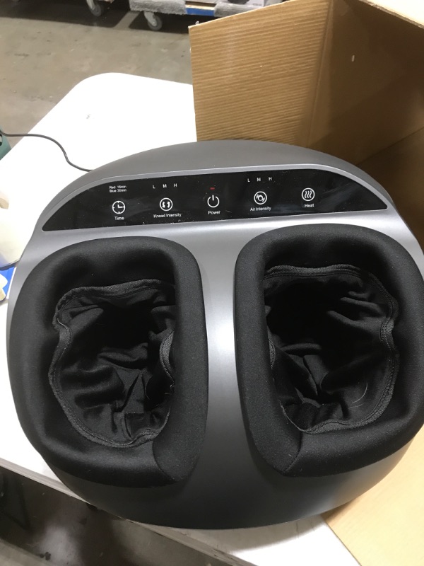 Photo 1 of  Foot Massager Machine with Heat, Gifts for Men and Women, Shiatsu Deep Kneading, Delivers Relief for Tired Muscles and Plantar Fasciitis, Fits Feet Up to Men Size 12 Black