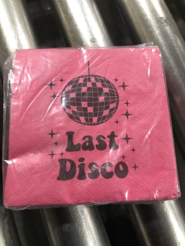 Photo 2 of Last Disco Napkins, Last Disco Bachelorette Party Decorations,Western Cowgirl Bachelorette Bridal Shower Party Birthday Party Disco Ball Bachelorette Party Decorations Napkins (5 x 5 In, 30-Pack)