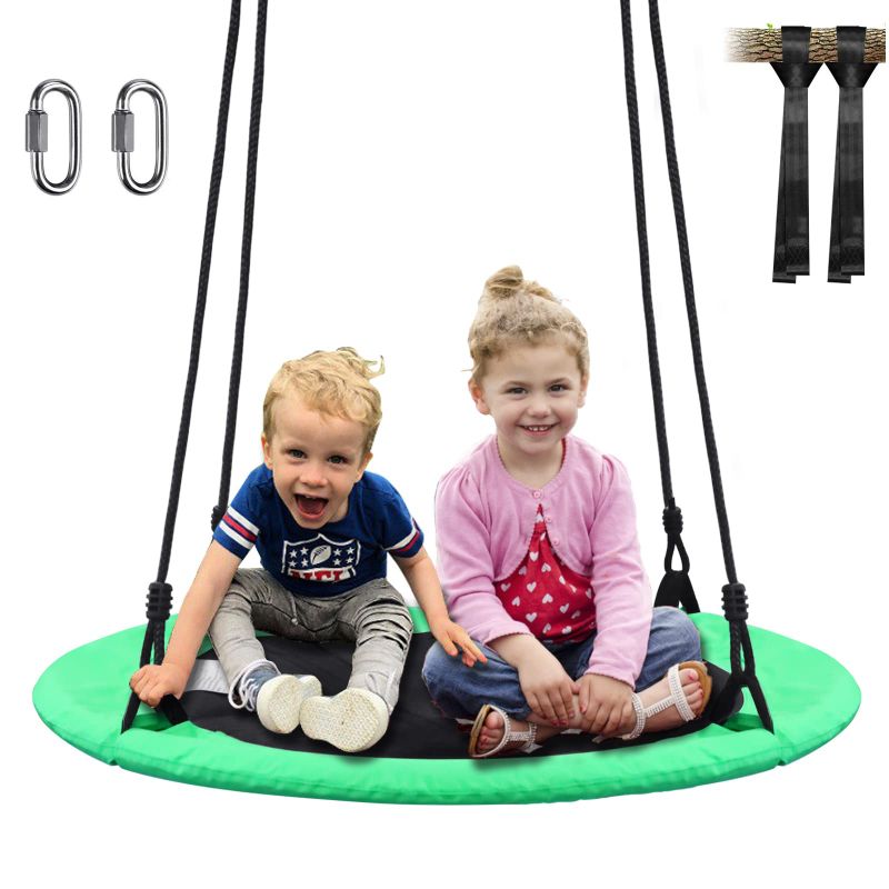 Photo 1 of BemerforS 40" Saucer Tree Swing for Kids Outdoor?Round Swing with Adjustable Hanging Straps?Quick Loading and Unloading, Waterproof of Saucer Tree Swing,Suitable for Park Backyard, Playground…