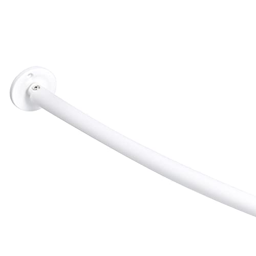 Photo 1 of Amazon Basics Extendable Curved Shower Rod - 48" to 72", White

