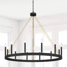 Photo 1 of 58in Wagon Wheel Chandelier EXTRA LARGE BLACK 