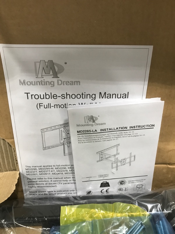 Photo 3 of Mounting Dream Long Arm TV Wall Mount for 37-75 Inch TV, Corner TV Wall Mount with 32” Long Extension, Full Motion TV Mount Swivel & Tilt