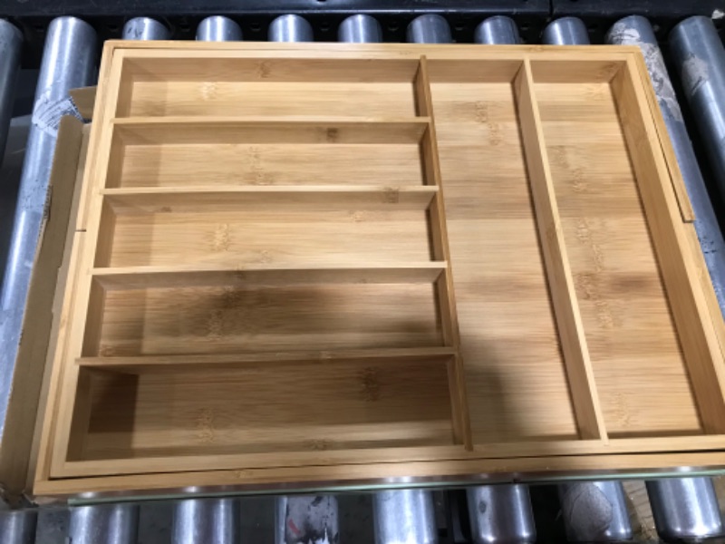 Photo 1 of 2 PACK - Premium Bamboo Silverware Organizer - Expandable Kitchen Drawer Organizer and Utensil Organizer, Perfect Size Cutlery Tray with Drawer Dividers for Kitchen Utensils and Flatware… 2Pack-Natural