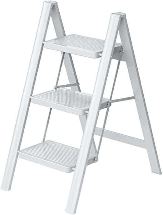 Photo 1 of 3 Step Ladder,Folding Step Stool with Wide Anti-Slip Pedal,330lbs Load Capacity,Lightweight and Portable for Kitchen Space Saving
