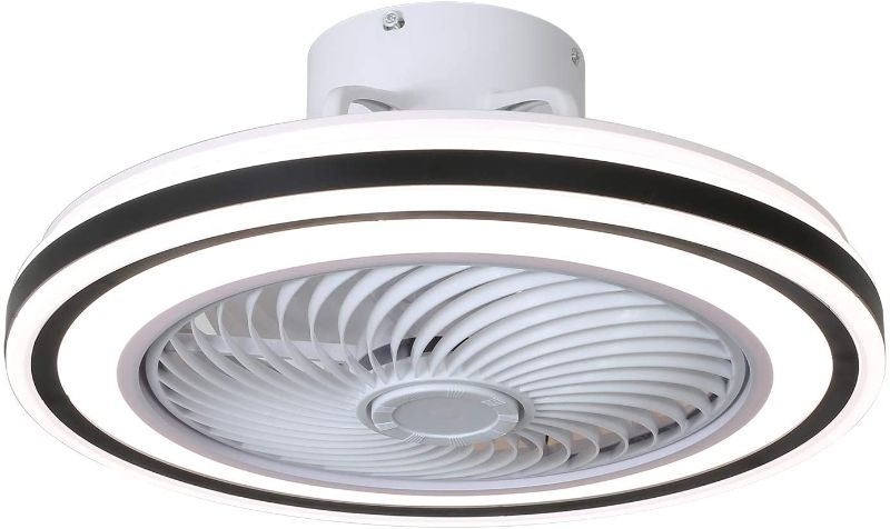 Photo 1 of 20-inch Invisible Ceiling Fans with Light, 72W LED 3 Speeds Indoor Fan, Flush Mount Fan Light Remote Control