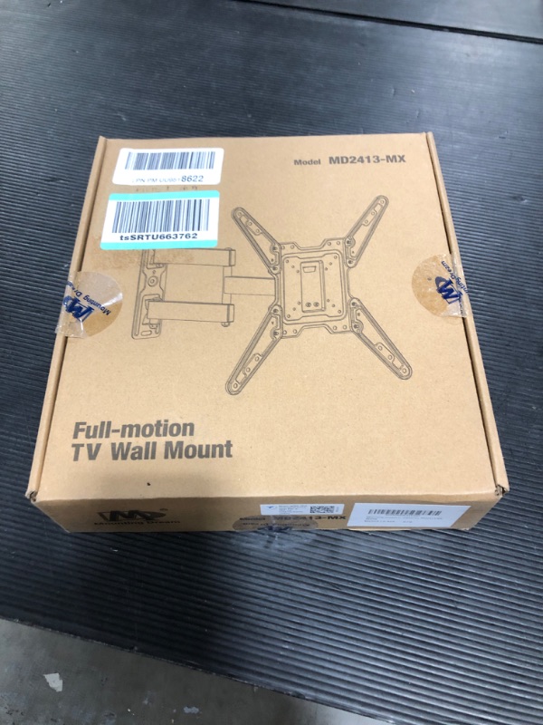 Photo 2 of Mounting Dream TV Wall Mount for Most 26-55 Inch TVs, Full Motion TV Mount with Perfect Center Design on Single Stud Articulating Mount Max VESA 400x400mm up to 77 LBS, Wall Mount TV Bracket MD2413-MX