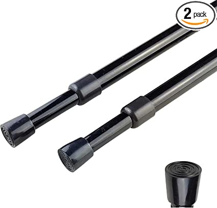 Photo 1 of 2pcs Spring Tension Curtain Rod?28-43 Inches Adjustable Expandable Pressure Black Curtain Tension Rods For Kitchen, Bathroom, Window,Home