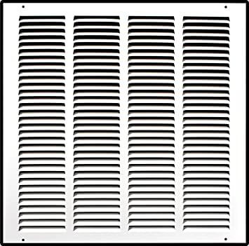 Photo 1 of 18x22  [Duct Opening Size] Steel Return Air Grille (AGC Series) Vent Cover Grill for Sidewall and Ceiling, White | Outer Dimensions: