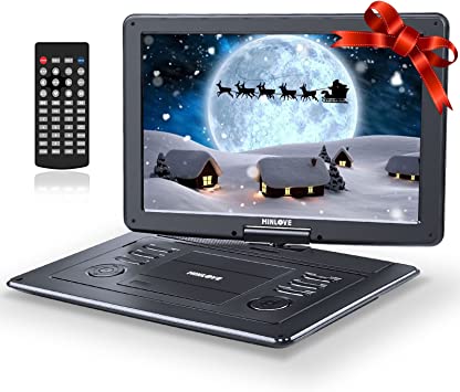 Photo 1 of MINLOVE 17.9" Portable DVD Players, DVD Player for Car with 15.6" Large HD Screen/6 Hrs Rechargeable Battery/Car Charger, Region Free, Support AV in&Out/CD/DVD/SD Card/USB, Black