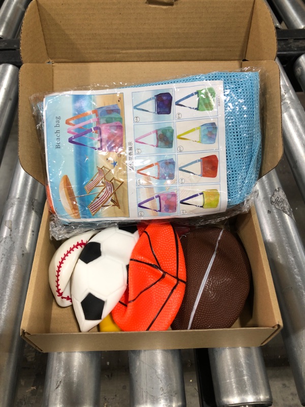 Photo 1 of 5 Pieces Ball Mini Inflatable Sport Balls Include Soccer Ball, Basketball, Baseball, Football and Tennis Ball with Pump and Mesh Bag f