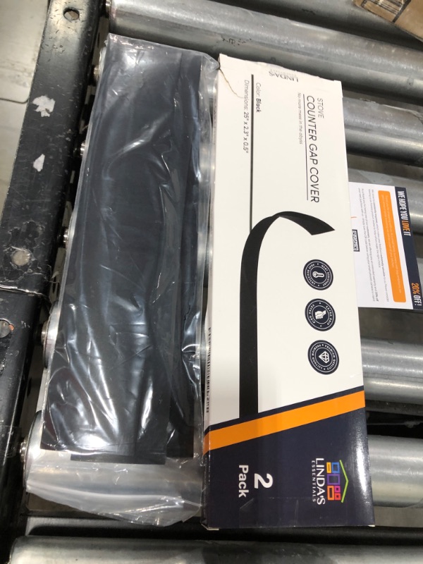 Photo 1 of Linda's Essentials Silicone Stove Gap Covers (2 Pack), Heat Resistant Oven Gap Filler Seals Gaps Between Stovetop and Counter, Easy to Clean (25 Inches, Black) 25 Inches Black