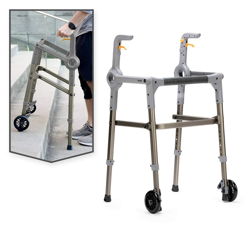 Photo 1 of  Progressive Mobility Aid Walker with 2 Wheels, Rollator, Self-Adjusting Stair Assist,Ramps, & Steps, Mobility Aid for Adults or Seniors, Folding & Adjustable,