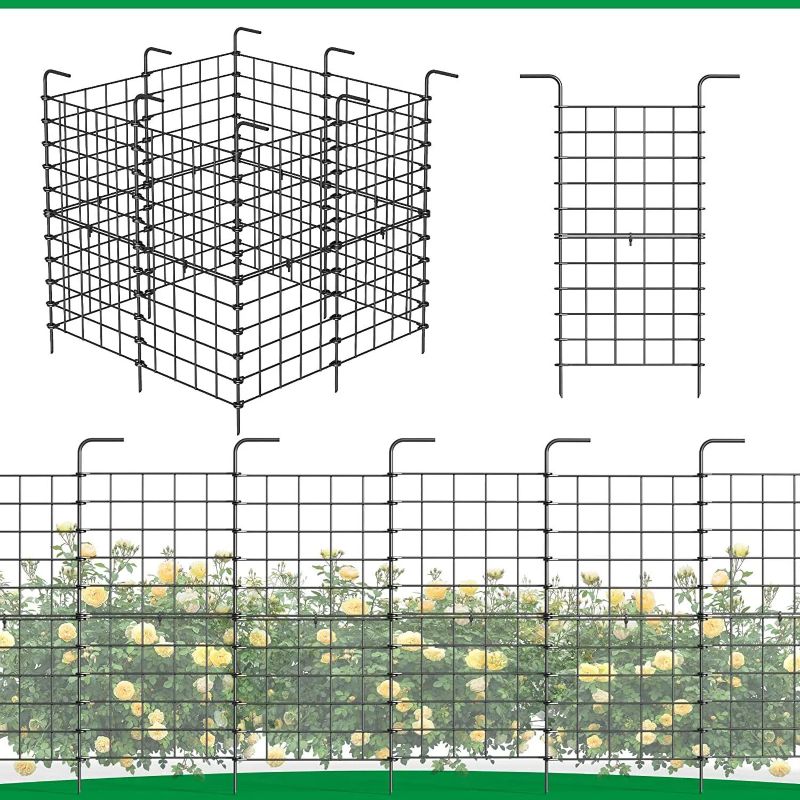 Photo 1 of 32 Pack Garden Fence Panels 24in x 22ft Wire Border Yard Animal Barrier Edging
