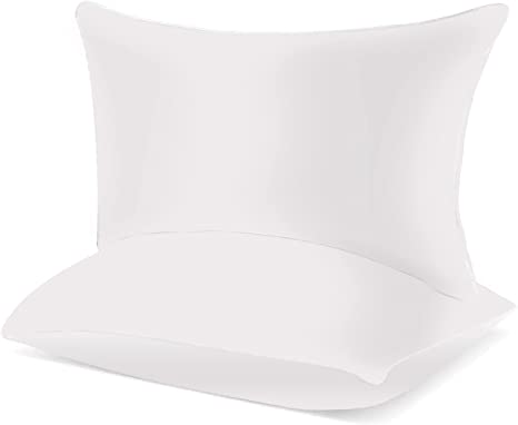 Photo 1 of  Set of 2 Premium Cotton 220 Thread Count Queen Plush Pillows White – 20 x 28 