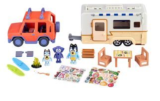 Photo 1 of Bluey Ultimate Caravan Adventures Camper Playset with Three 2.5-3 Figures 4WD Family SUV Camper 2 Surfboards Preschool Ages 3+
