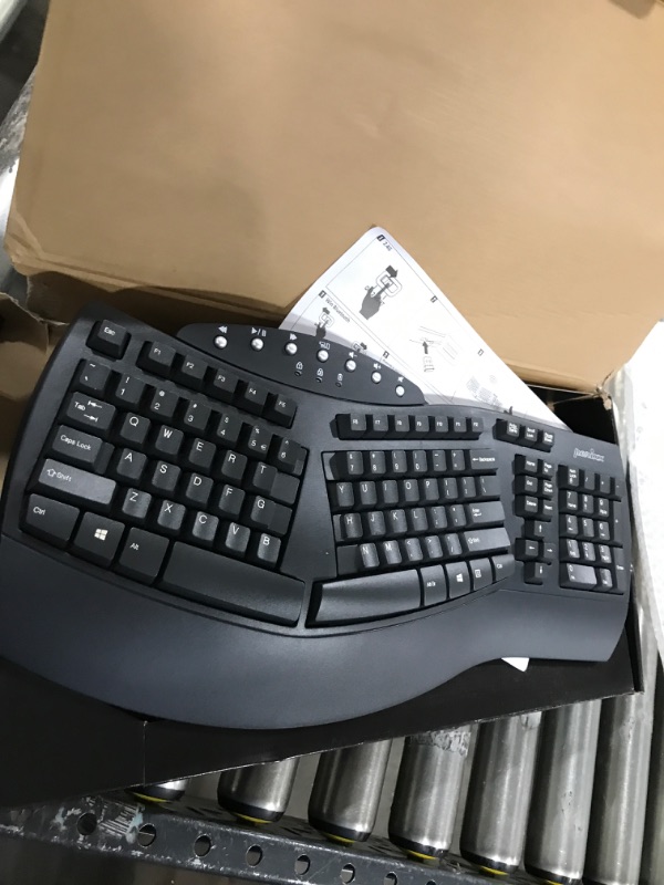 Photo 1 of Perixx Periboard-612 Wireless Ergonomic Split Keyboard with 2.4GHz and Bluetooth Feature Compatible with Windows Mac Os Black
