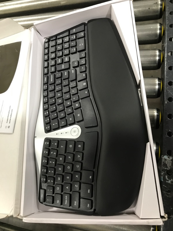 Photo 2 of Nulea Wireless Ergonomic Keyboard, 2.4G Split Keyboard with Cushioned Wrist and Palm Support, Arched Keyboard Design for Natural Typing, Compatible with Windows/Mac