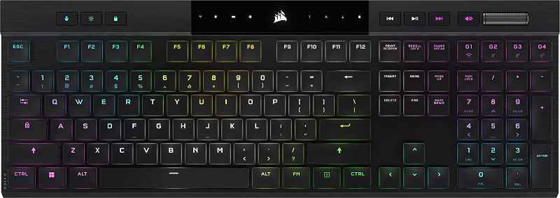 Photo 1 of Corsair K100 AIR Wireless RGB Mechanical Gaming Keyboard - Ultra-Thin, Sub-1ms Slipstream Wireless, Low-Latency Bluetooth, Cherry MX Ultra Low Profile
