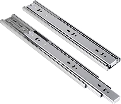 Photo 1 of 1 Pair Self/Soft Closing Drawer Slides Runners-Ball Bearing 3 Fold Full Extension Side Mount Cabinet Hardware with 100 lb.Load Capacity Drawer Slides 12"
