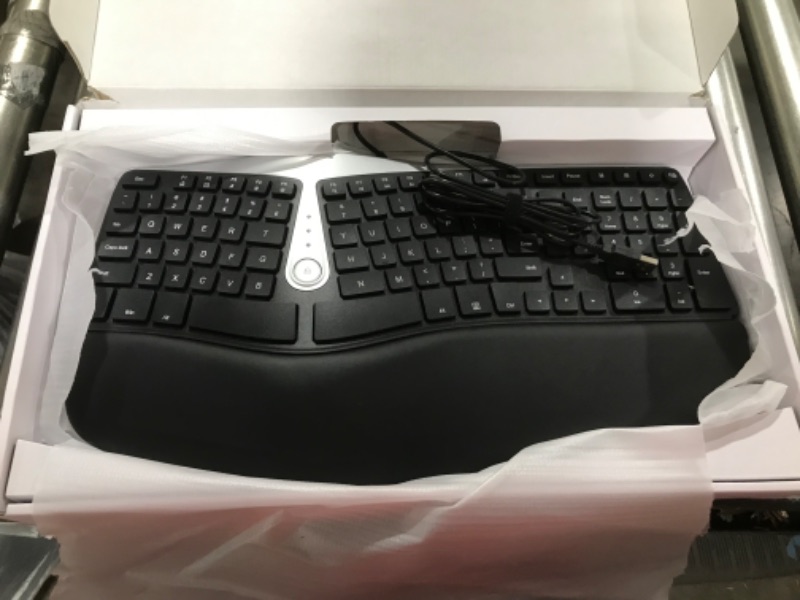 Photo 2 of Nulea Ergonomic Keyboard, Wired Split Keyboard with Pillowed Wrist and Palm Support, Featuring Dual USB Ports, Natural Typing Keyboard for Carpal Tunnel, Compatible with Windows/Mac