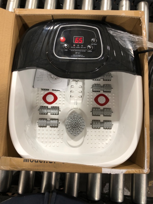 Photo 2 of Foot Spa Bath Massager with Heat, Bubble and Vibration, Digital Temperature Control, Pedicure Foot Soaker with 8 Rollers for Soothe and Comfort Feet