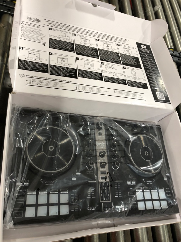Photo 2 of Hercules DJControl Inpulse 300 MK2 – USB DJ Controller – 2 Decks with 16 Pads and Built-in Sound Card – DJ Software and Tutorials Included
