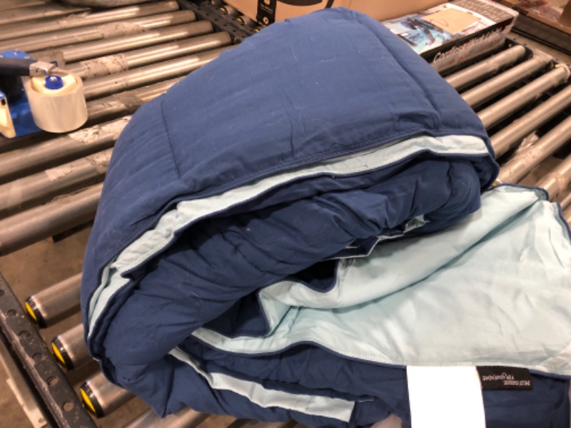 Photo 1 of 68x92in blue comforter 