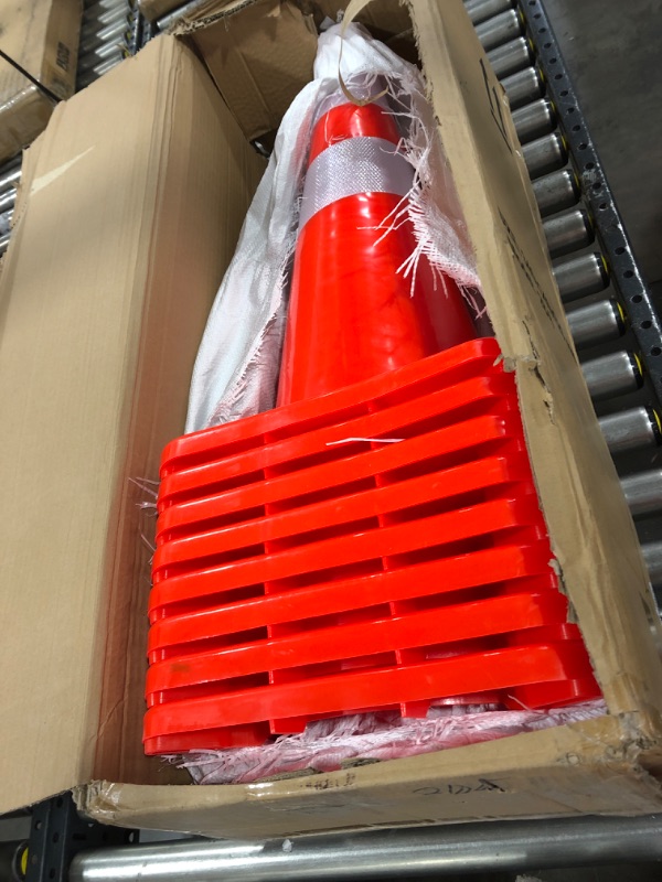 Photo 2 of [ 8 Pack ] 18" Traffic Cones Plastic Road Cone PVC Safety Road Parking Cones Weighted Hazard Cones Construction Cones Orange Safety Cones Parking Barrier Field Marker Cones Safety Cones (12)
