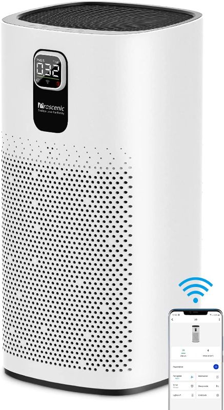 Photo 1 of Air Purifier for Home Large Room, Up to 2,904sqft, WiFi Connected Home Air Cleaner H13 True HEPA Filter Removes 99.97%, 25db Quiet Filtration System for Bedroom & Office - Proscenic A9
