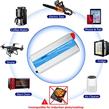 Photo 2 of 5000Watt Heavy Duty Modified Sine Wave Power Inverter DC 12volt to AC 120volt with LCD Display 4 AC Sockets Dual USB Ports & Remote Control for Truck RV and Emergency 5000W Power Inverter