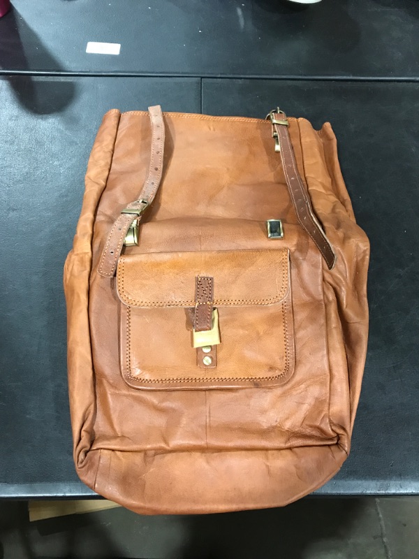 Photo 2 of Berliner Bags Vintage Leather Backpack Leeds, Large Waterproof Bookbag for Men and Women - Brown (Brown M)