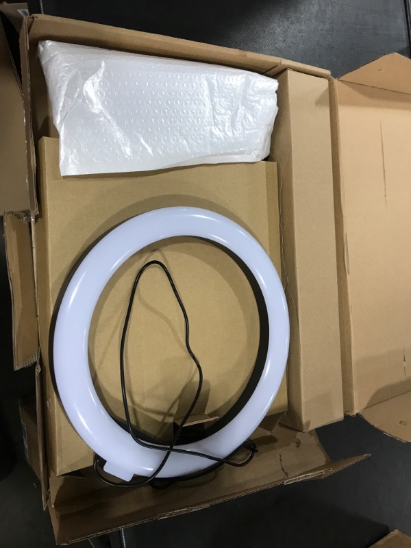 Photo 1 of 10.2 inch Selfie Ring Light with Tripod Stand & 2 Phone Holders,Anbes Dimmable Led Camera Ringlight for Photography/Makeup/Live Stream Video/YouTube,Compatible with iPhone/Android