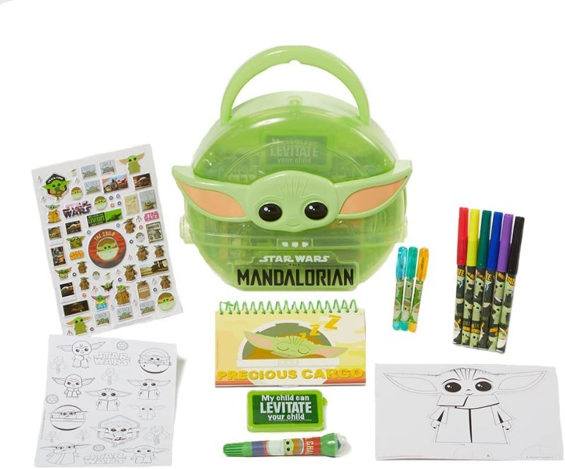 Photo 1 of Innovative Designs Star Wars Mandalorian Baby Yoda Coloring & Sticker Activity Set for Kids with Travel Carrying Case
