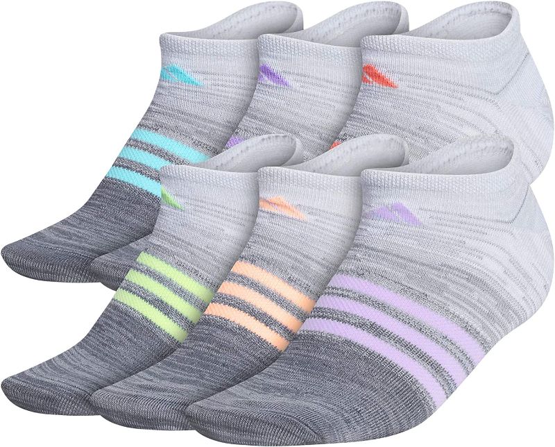 Photo 1 of adidas womens Superlite Space Dye No Show Socks (6-pair)
Medium