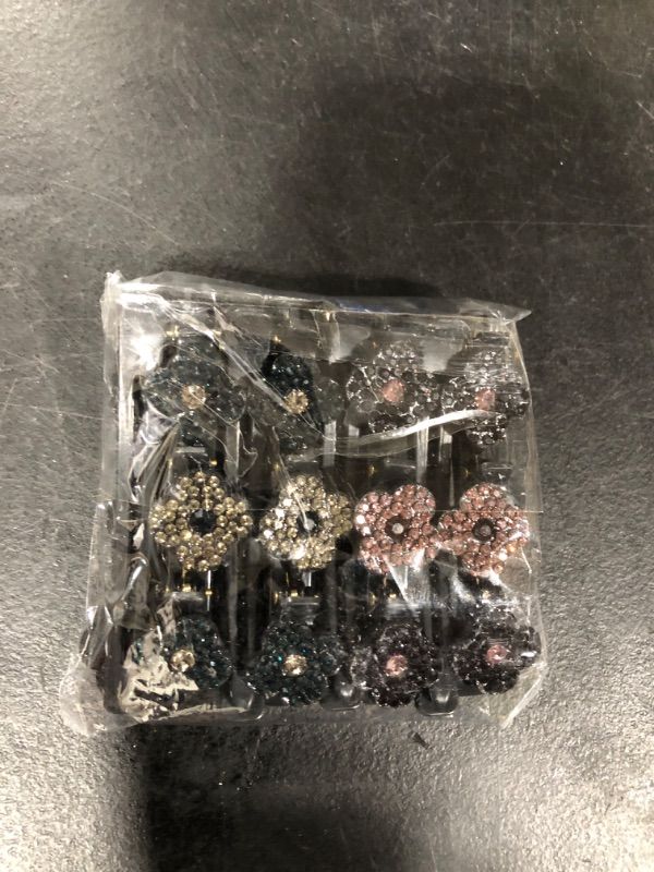 Photo 1 of 8 pcs Braided Hair Clips for Women Girl,Four-Leaf Chopped Hairpin Duckbill Hair Barrettes,Double Satin Fabric Hair Pins Accessories Easter Basket Stuffers Gifts for Women styling with Rhinestones