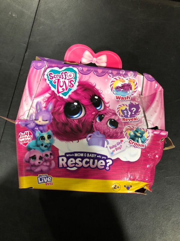 Photo 2 of Little Live| Scruff-a-Luvs Mystery Animal Mom & Baby | Reveal, Wash, Groom, Rescue Plush Pet - Styles May Vary, Multicolor, 30111