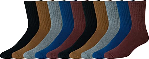 Photo 1 of Amazon Essentials Men's Cotton Half Cushioned Crew Socks, 10 Pairs
 SHOE SIZE 12-14