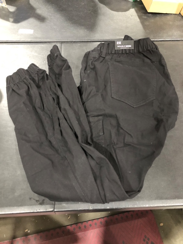 Photo 2 of 2X DENIM BLACK CARGO PANTS WOMEN 