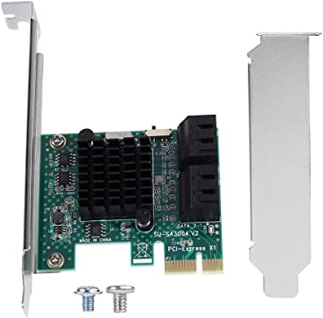 Photo 1 of PCI Express to SATA Adapter, 4-Port PCIE to SATA 3.0 6G Expansion Controller Card SATA 3.0 Expansion Card.
