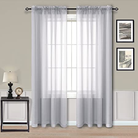 Photo 1 of 2 piece- gray sheer curtain panels