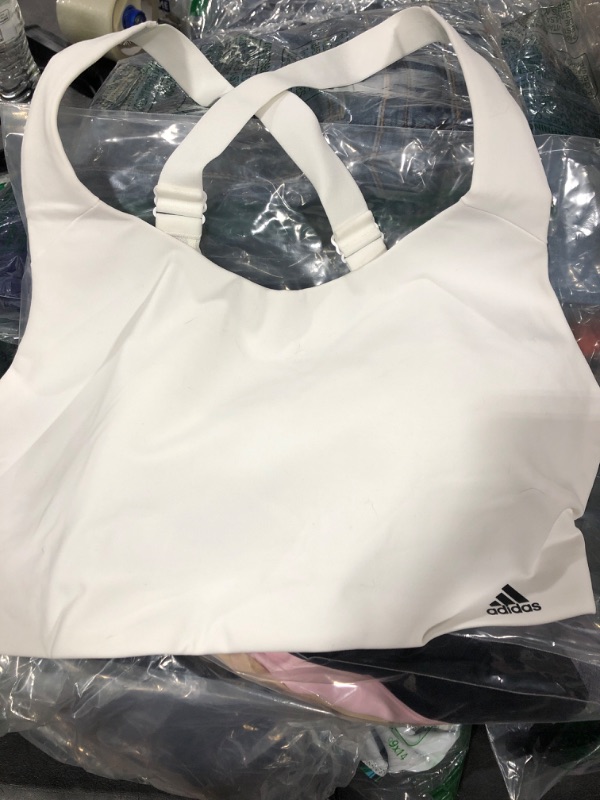 Photo 3 of adidas Women’s Ultimate AEROREADY Fitness Gym Training Pilates Yoga High Support Workout Bra White 38C