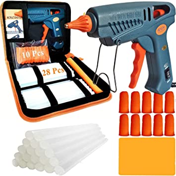 Photo 1 of 60/100W Hot Glue Gun Full Size with Carry Bag and 28 Pcs Hot Glue Sticks, Dual Power High Temp Melt Glue Gun Kit for DIY Arts Craft Projects, Home Quick Repairs