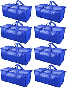 Photo 1 of 7 Pack Extra Large Moving Bags with Zippers & Carrying Handles, Heavy-Duty Storage Tote for Space Saving Moving Storage