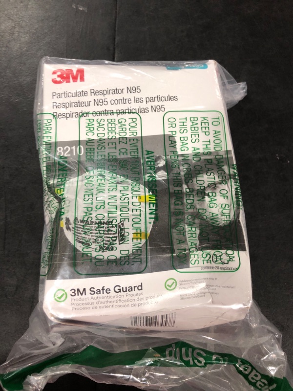 Photo 2 of 3M Personal Protective Equipment Particulate Respirator 8210, N95, Smoke, Dust, Grinding, Sanding, Sawing, Sweeping, 20/Pack Standard