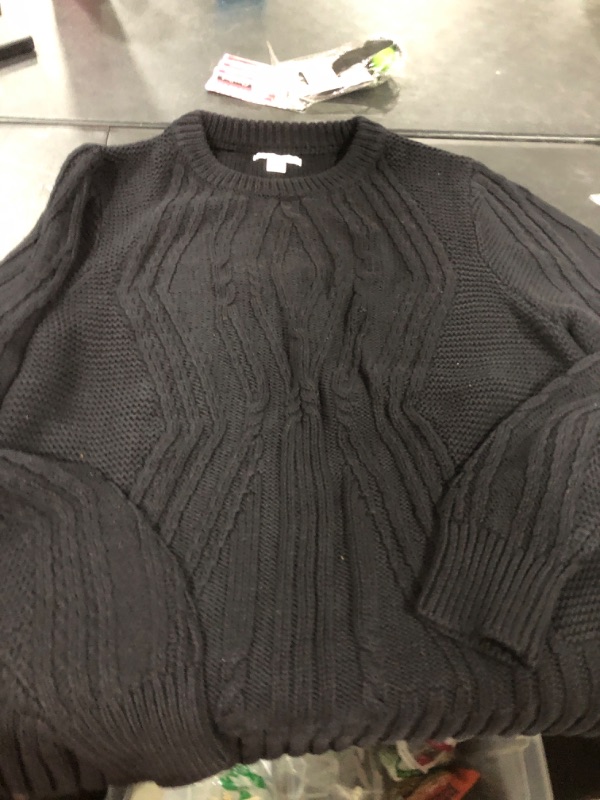 Photo 1 of Amazon Essentials Woman's Kitted Sweater Black Size XL